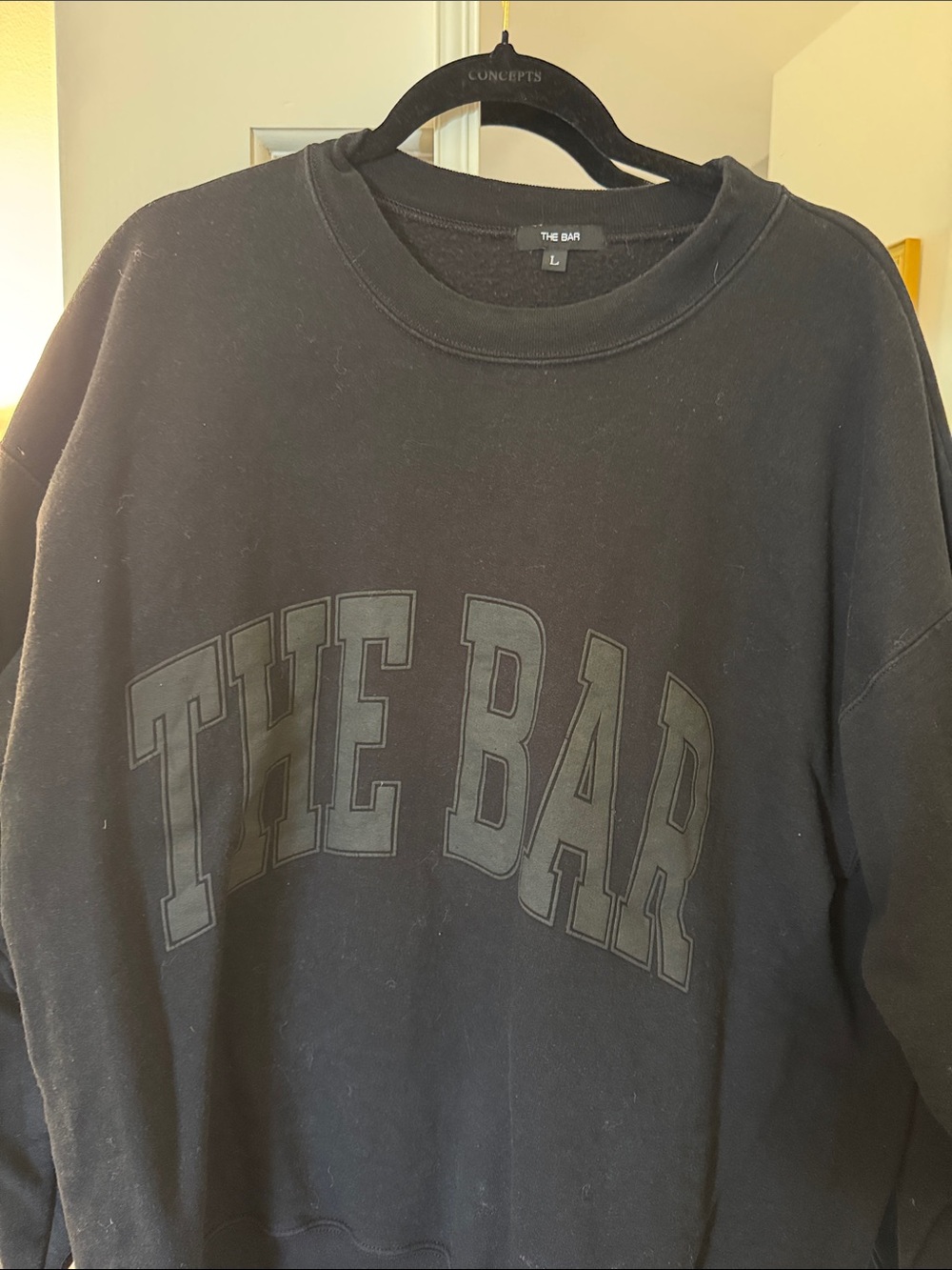 The Bar Black Tonal Logo Crewneck Sweatshirt - Picture 2 of 3